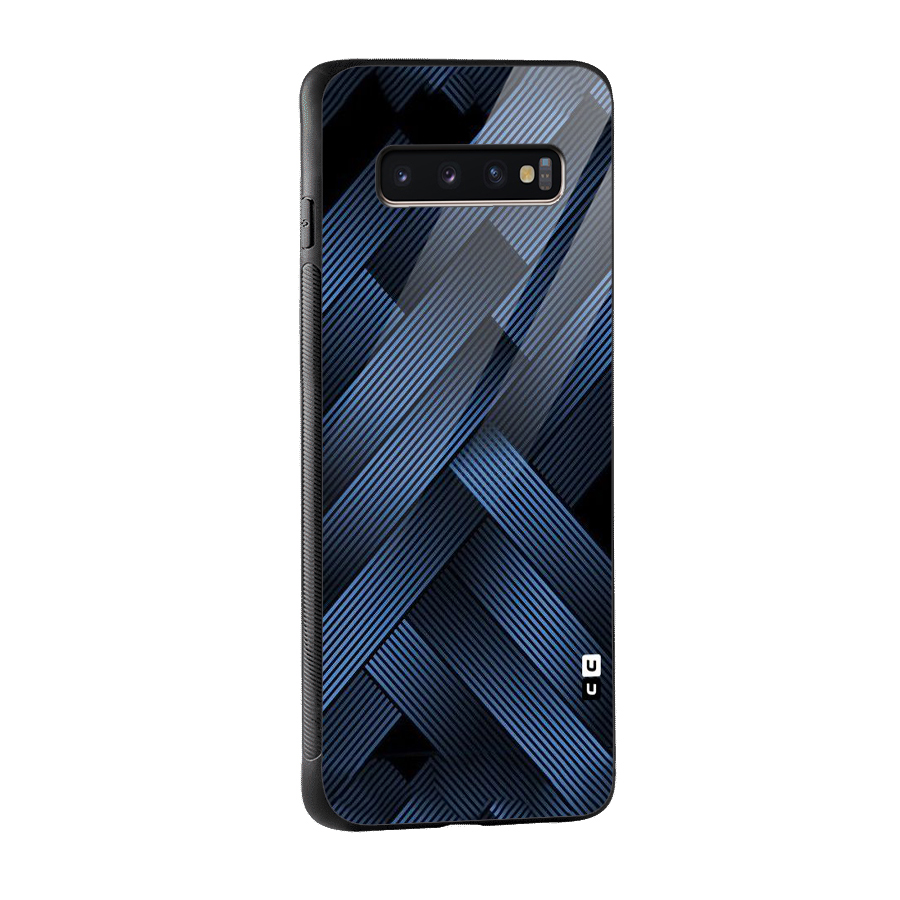 Ribbon Stripes Glass Back Case for Galaxy S10 Plus