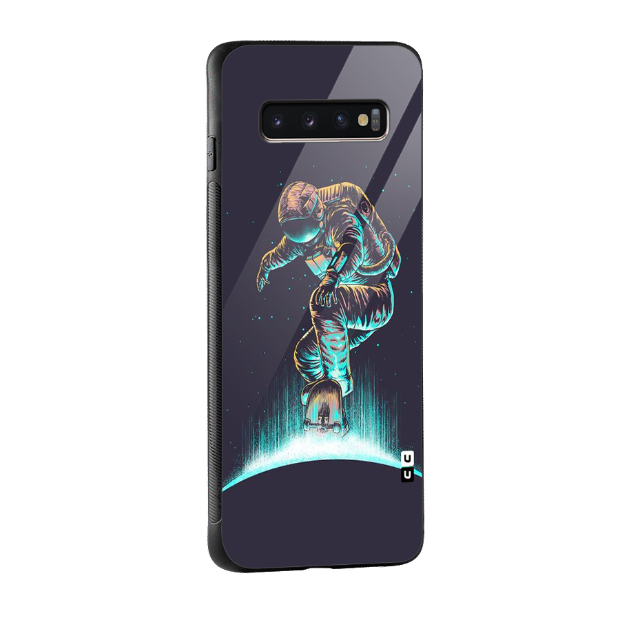 Rolling Spaceman Glass Back Case for Galaxy S10 Plus
