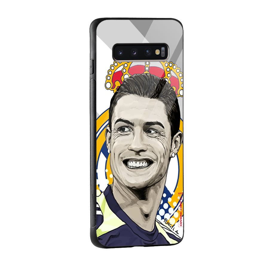 Ronaldo Madrid King Glass Back Case for Galaxy S10 Plus