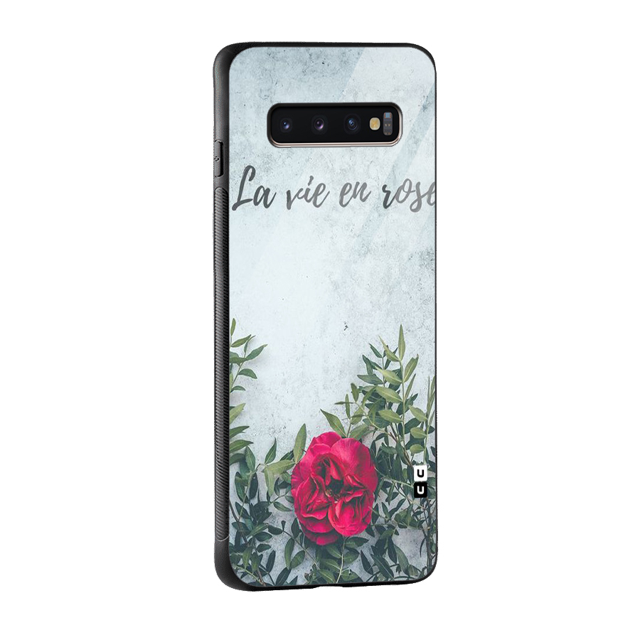 Rose Life Glass Back Case for Galaxy S10 Plus