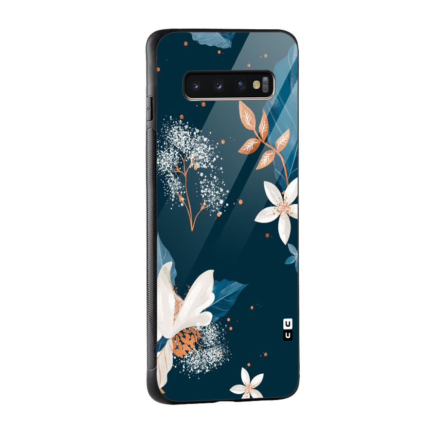 Royal Floral Glass Back Case for Galaxy S10 Plus