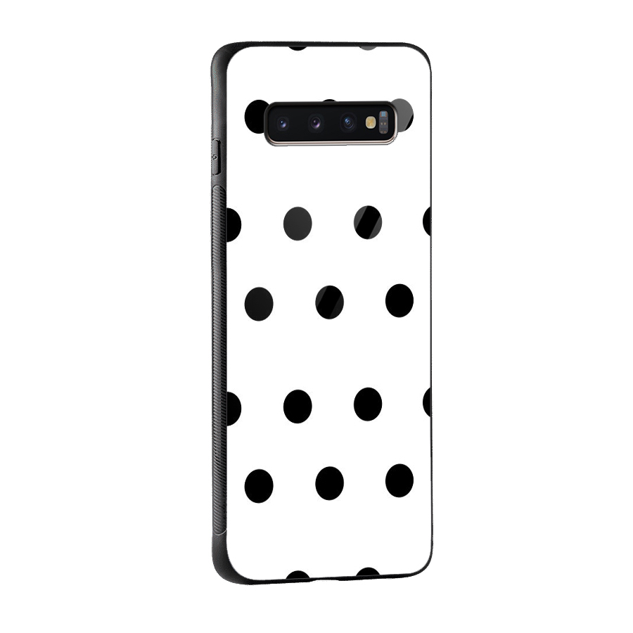 Royal Polka Dots Glass Back Case for Galaxy S10 Plus