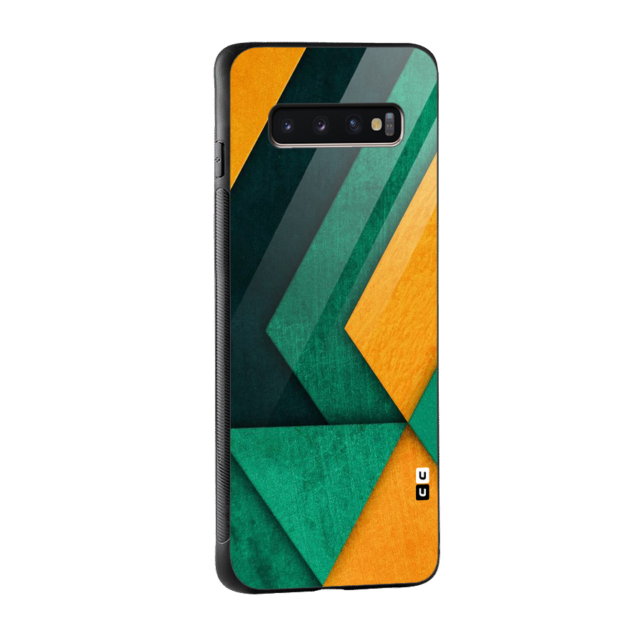 Rugged Abstract Stripes Glass Back Case for Galaxy S10 Plus