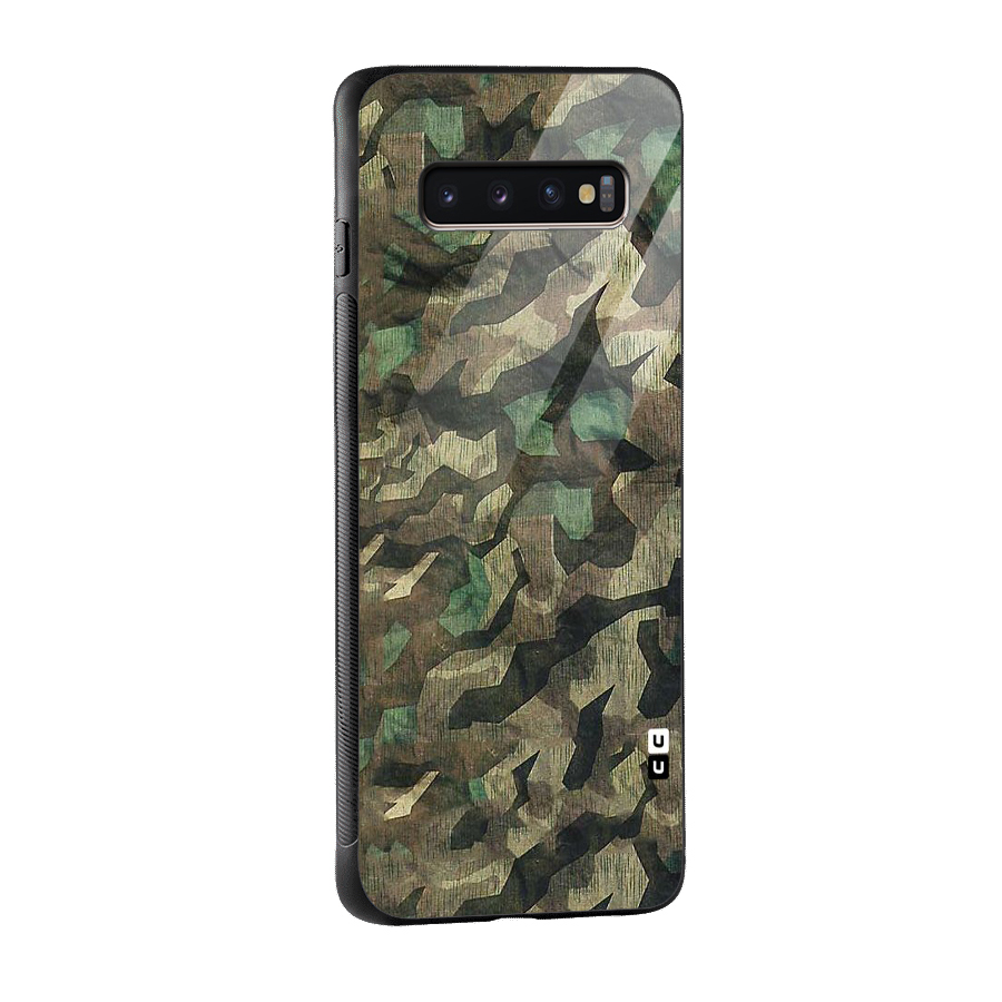 Rugged Army Glass Back Case for Galaxy S10 Plus