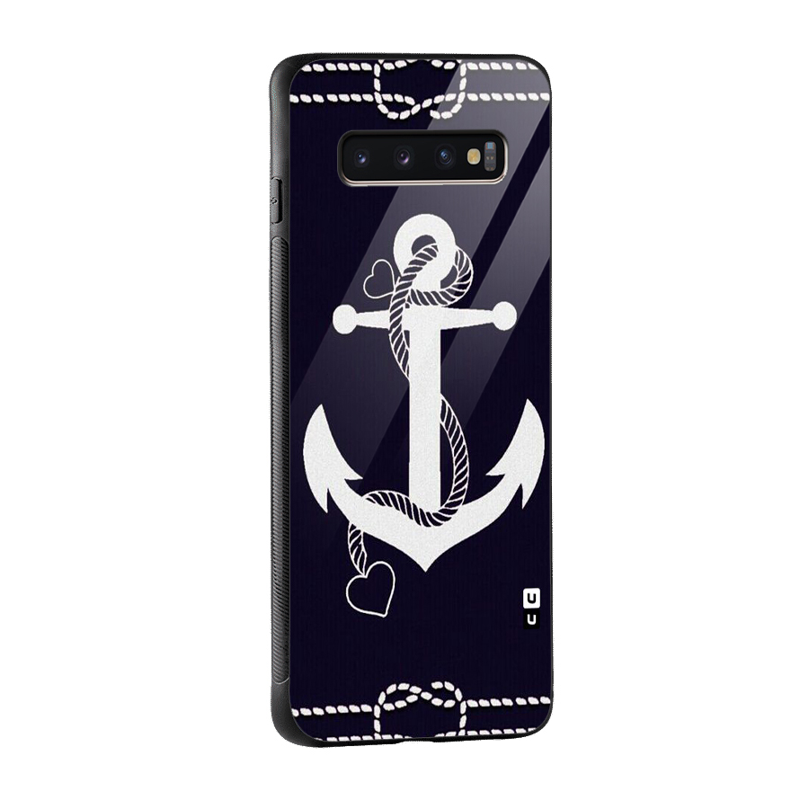 Sail Anchor Glass Back Case for Galaxy S10 Plus