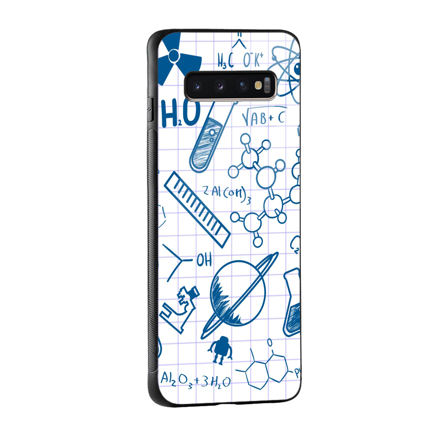Science Notebook Glass Back Case for Galaxy S10 Plus