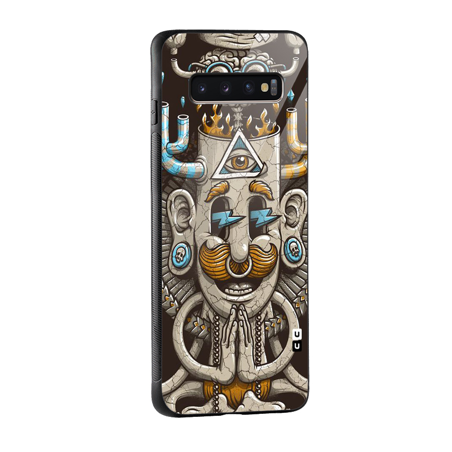 Sculpture Design Glass Back Case for Galaxy S10 Plus