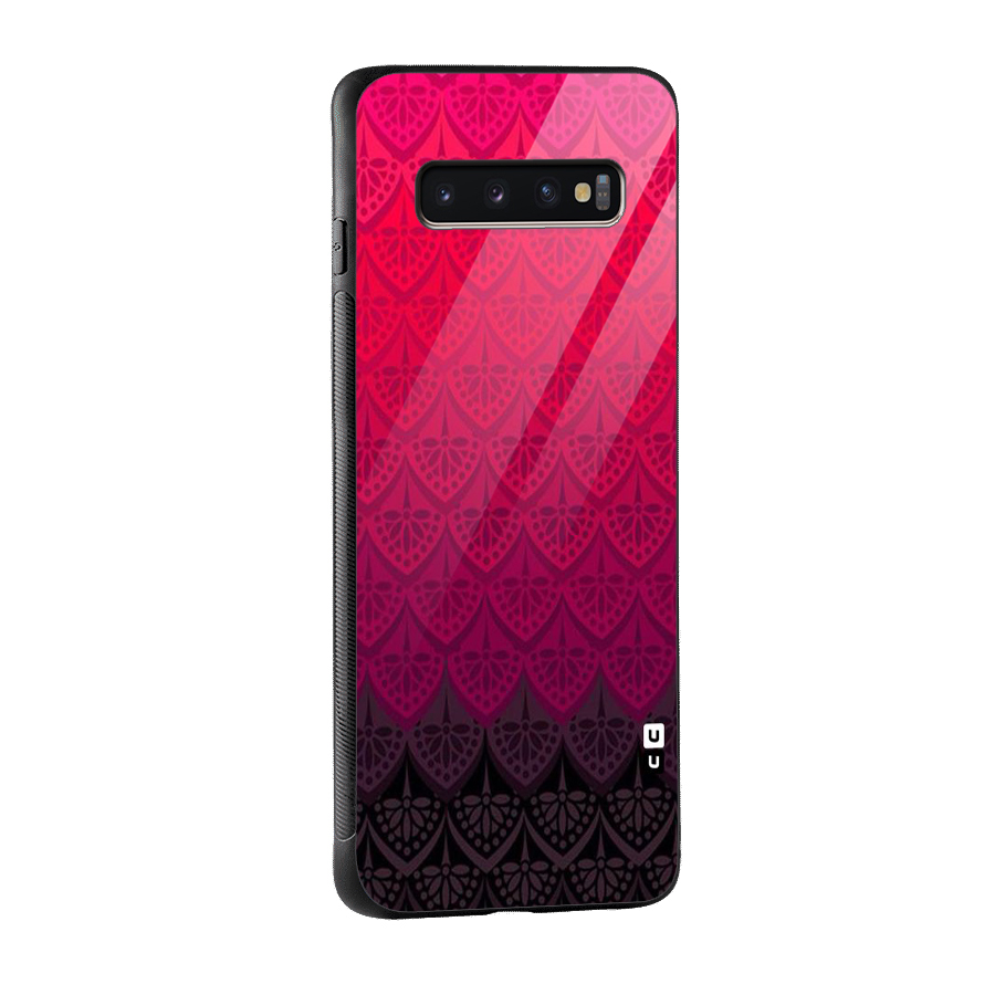 Shades Red Design Glass Back Case for Galaxy S10 Plus