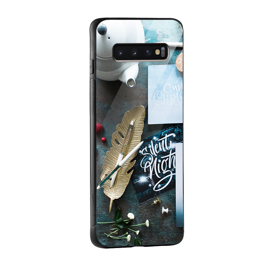 Silent Night Celebrations Glass Back Case for Galaxy S10 Plus