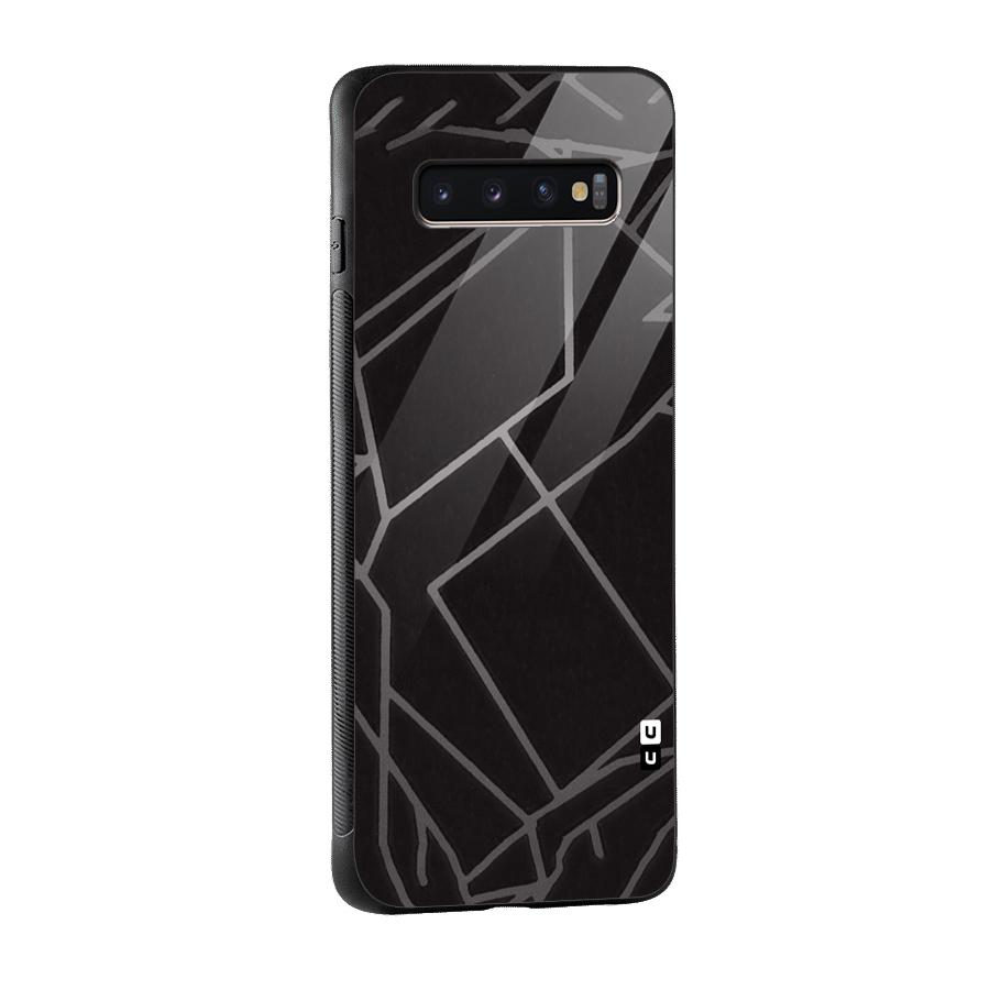 Silver Angle Design Glass Back Case for Galaxy S10 Plus