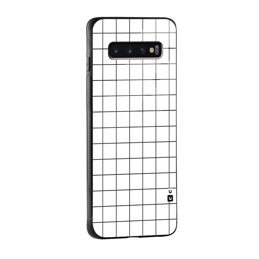 Simple Checks Glass Back Case for Galaxy S10 Plus