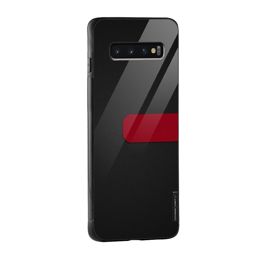 Single Red Stripe Glass Back Case for Galaxy S10 Plus