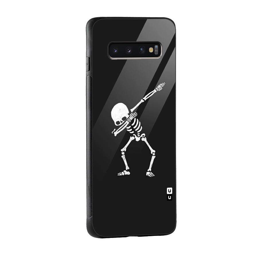 Skeleton Dab White Glass Back Case for Galaxy S10 Plus