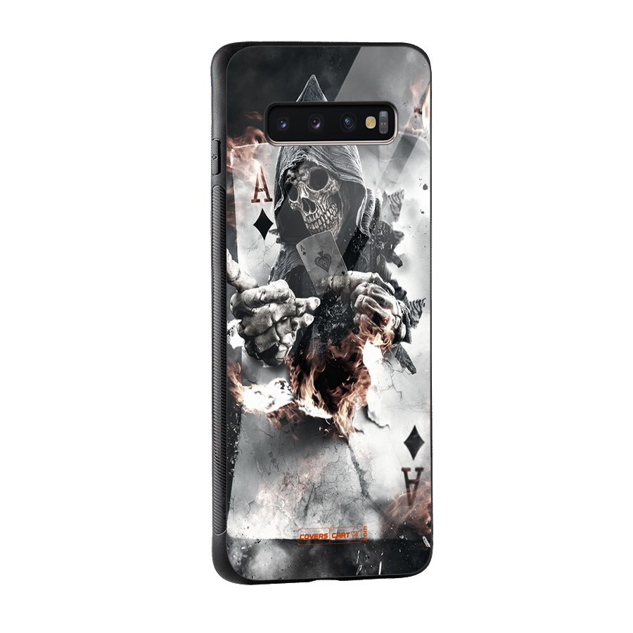 Skull with an Ace Glass Back Case for Galaxy S10 Plus