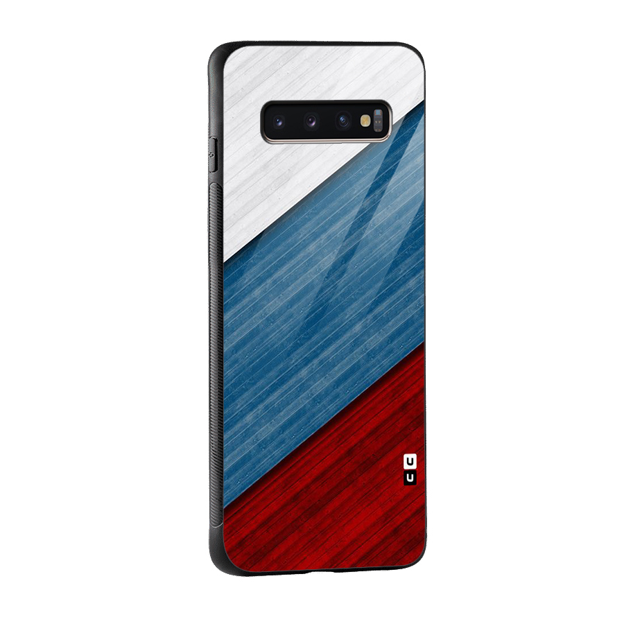 Slant Beautiful Stripe Glass Back Case for Galaxy S10 Plus