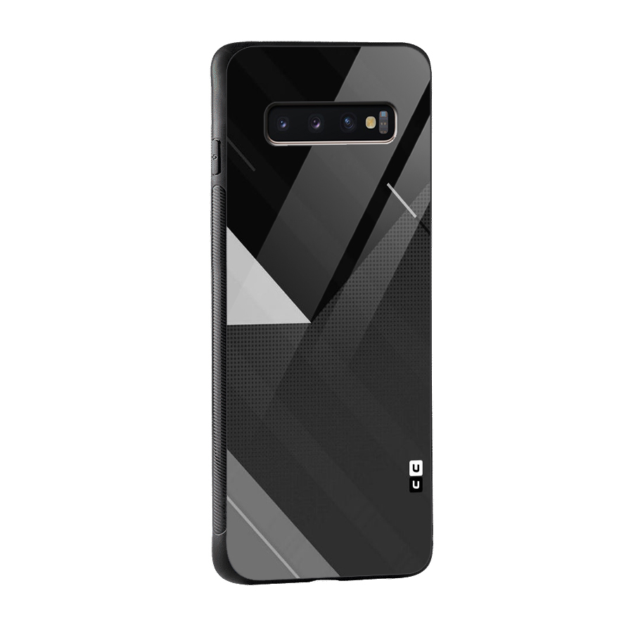 Slant Grey Glass Back Case for Galaxy S10 Plus