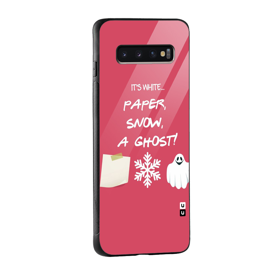 Snow Paper Glass Back Case for Galaxy S10 Plus