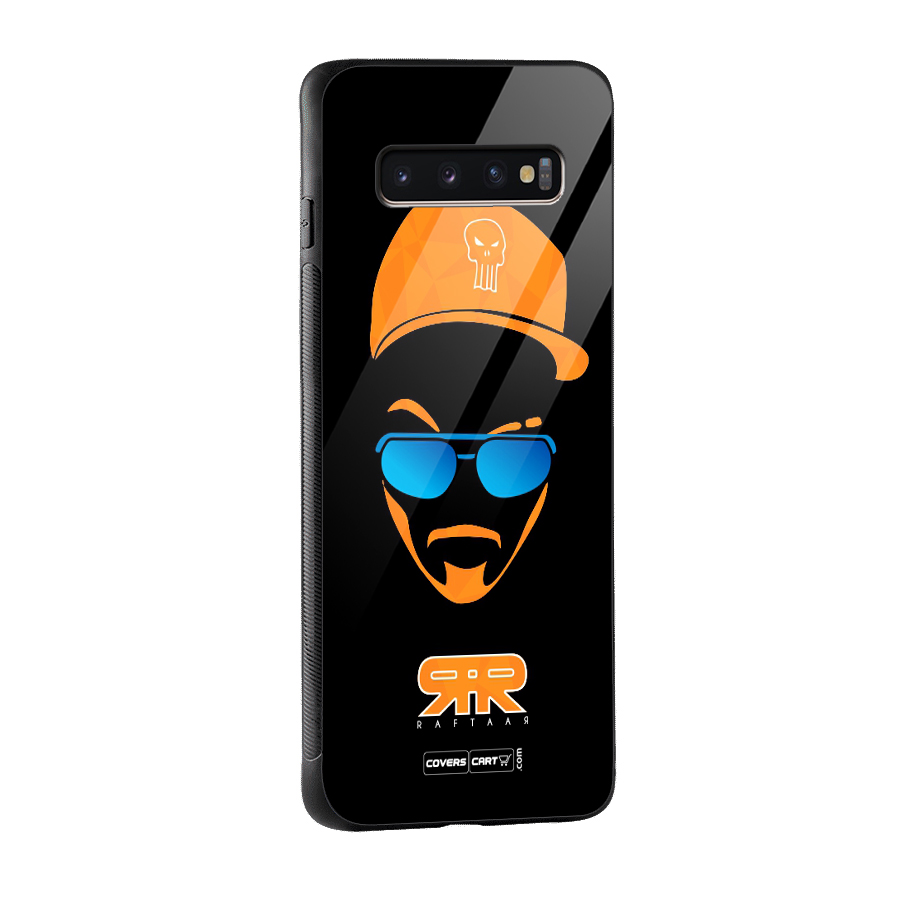 Special Raftaar Edition Orange Glass Back Case for Galaxy S10 Plus