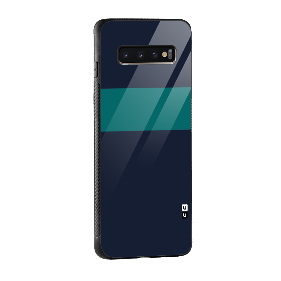 Stripe Block Glass Back Case for Galaxy S10 Plus