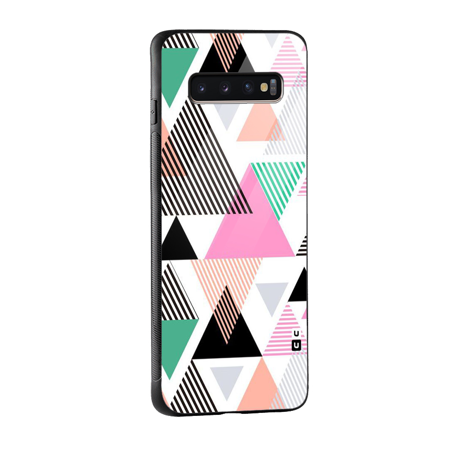 Stripes Abstract Colors Glass Back Case for Galaxy S10 Plus