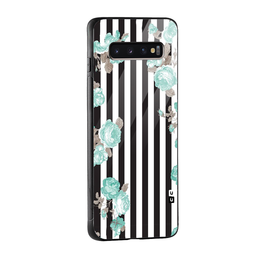 Stripes Bloom Glass Back Case for Galaxy S10 Plus