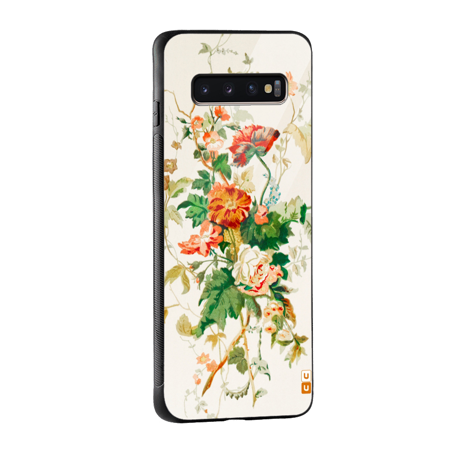 Summer Floral Glass Back Case for Galaxy S10 Plus