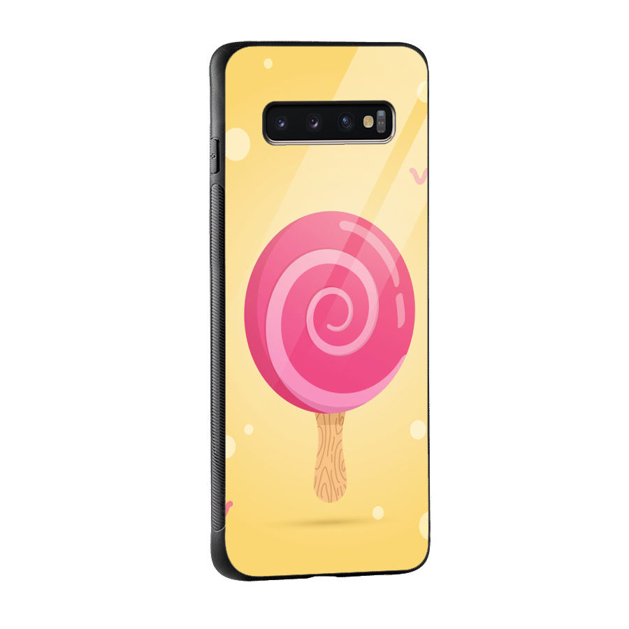Swirl Ice Cream Glass Back Case for Galaxy S10 Plus