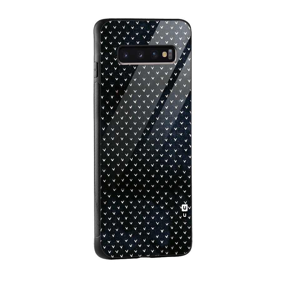 Tiny White Hearts Glass Back Case for Galaxy S10 Plus