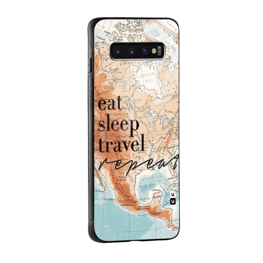 Travel Repeat Glass Back Case for Galaxy S10 Plus