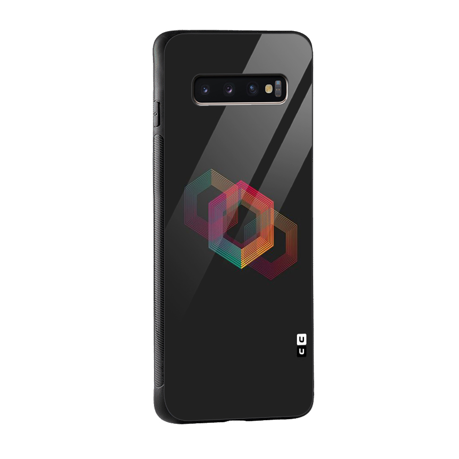 Tri-hexa Colours Glass Back Case for Galaxy S10 Plus