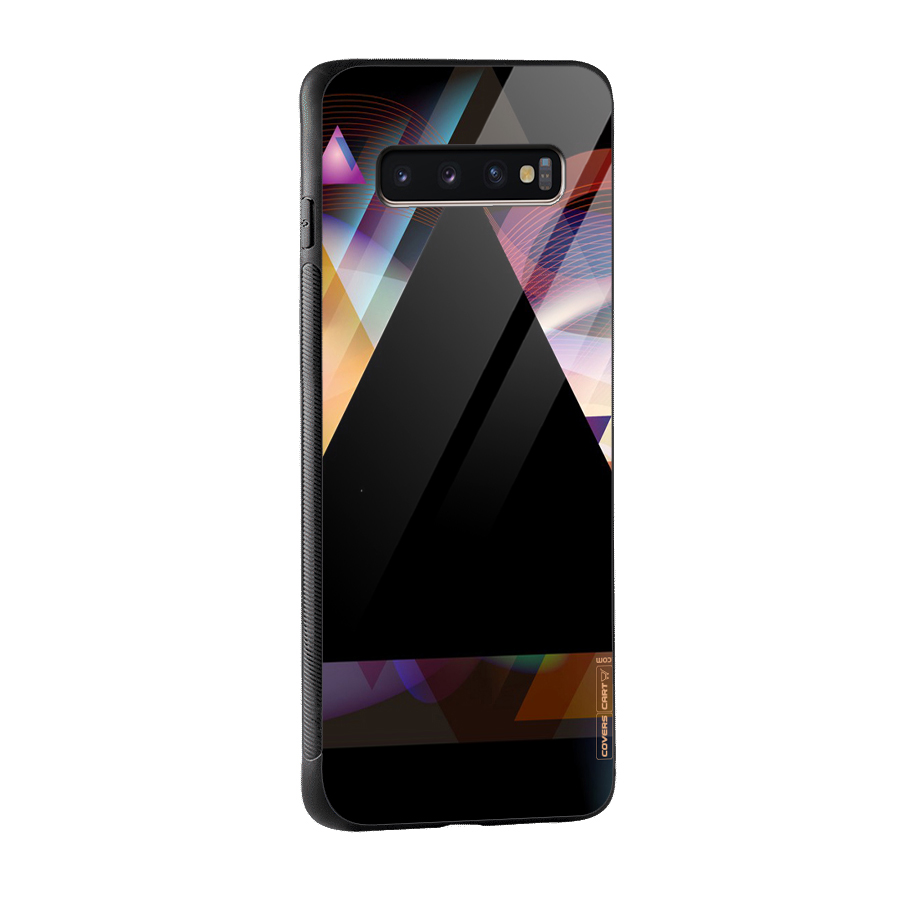 Triangle Black Abstract Glass Back Case for Galaxy S10 Plus
