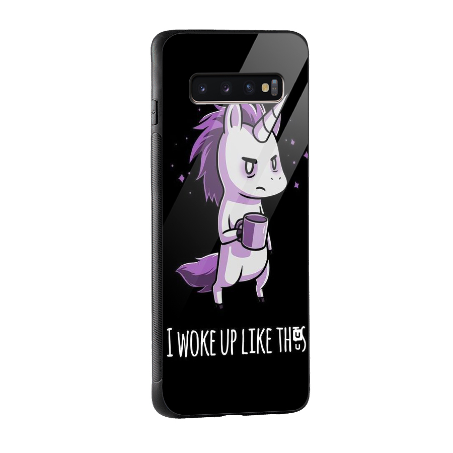 Unicorn Morning Glass Back Case for Galaxy S10 Plus