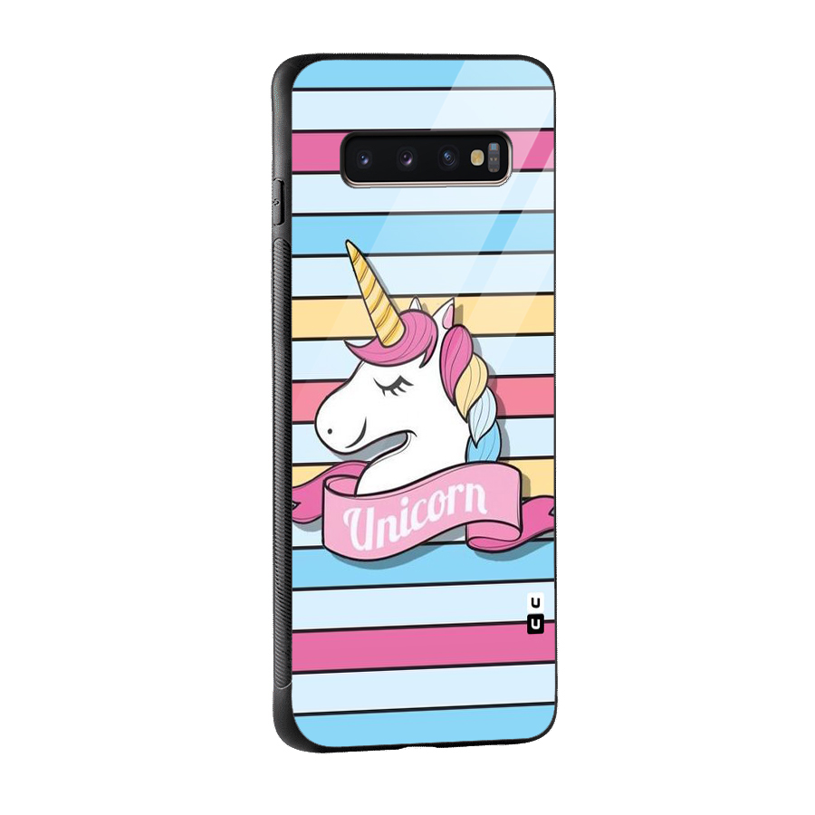 Unicorn Stripes Glass Back Case for Galaxy S10 Plus