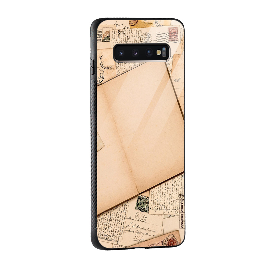 Vintage Journal Glass Back Case for Galaxy S10 Plus
