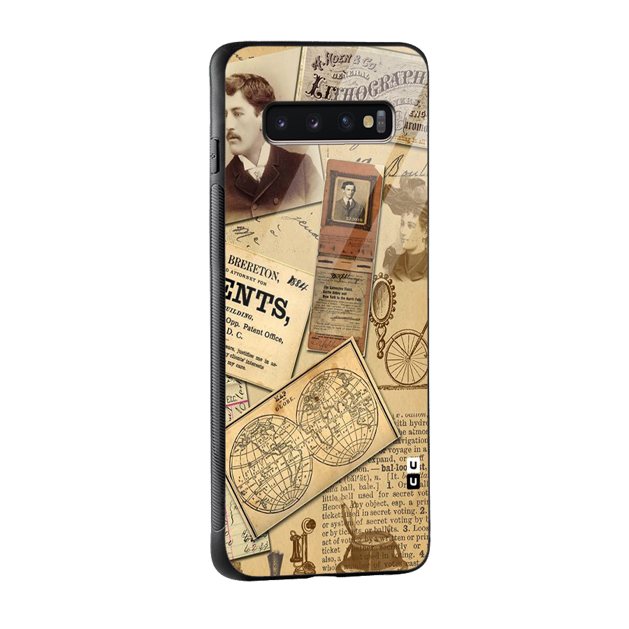 Vintage Memories Glass Back Case for Galaxy S10 Plus