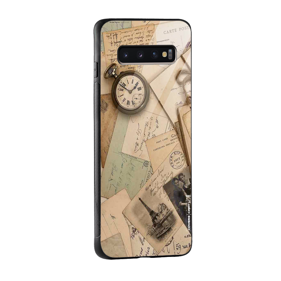 Vintage Postcards Glass Back Case for Galaxy S10 Plus