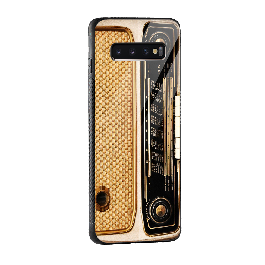Vintage Radio Glass Back Case for Galaxy S10 Plus