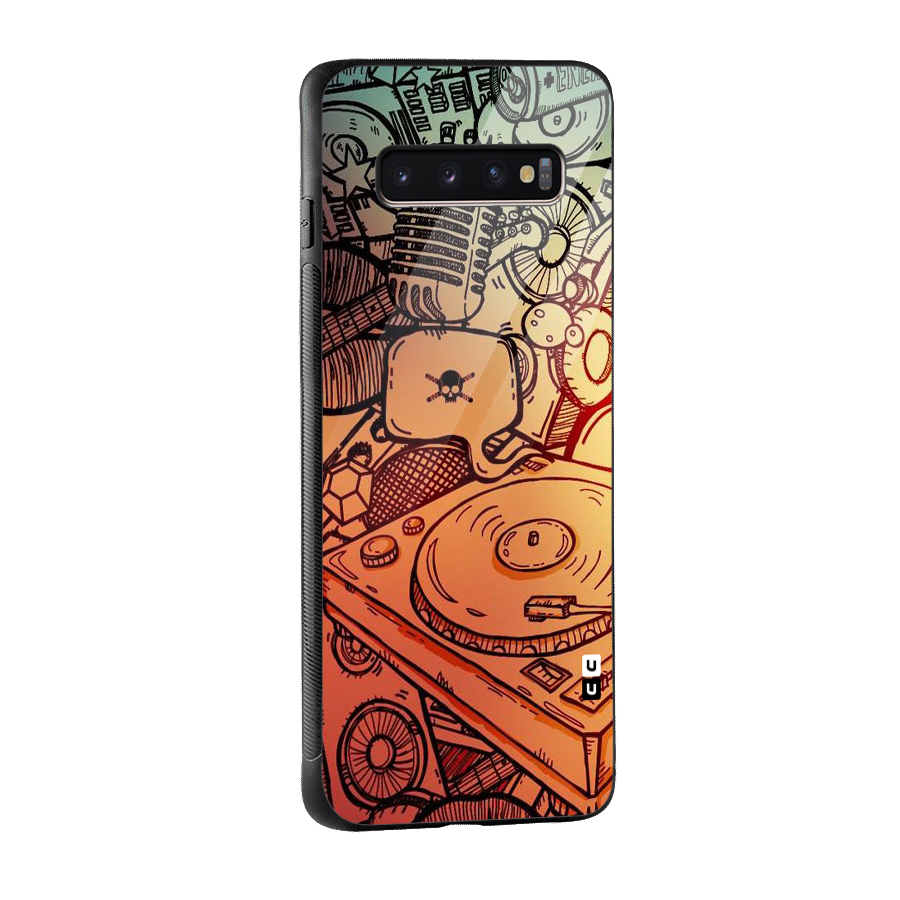 Vinyl Design Glass Back Case for Galaxy S10 Plus