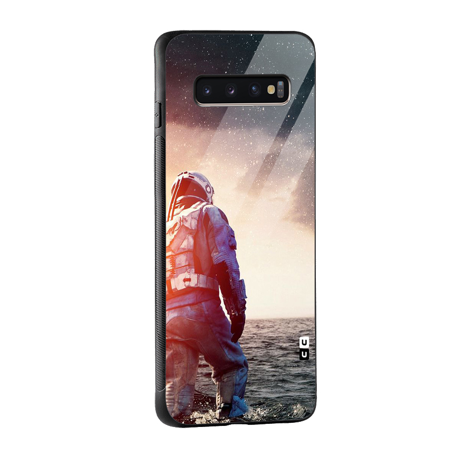 Water Astronaut Glass Back Case for Galaxy S10 Plus