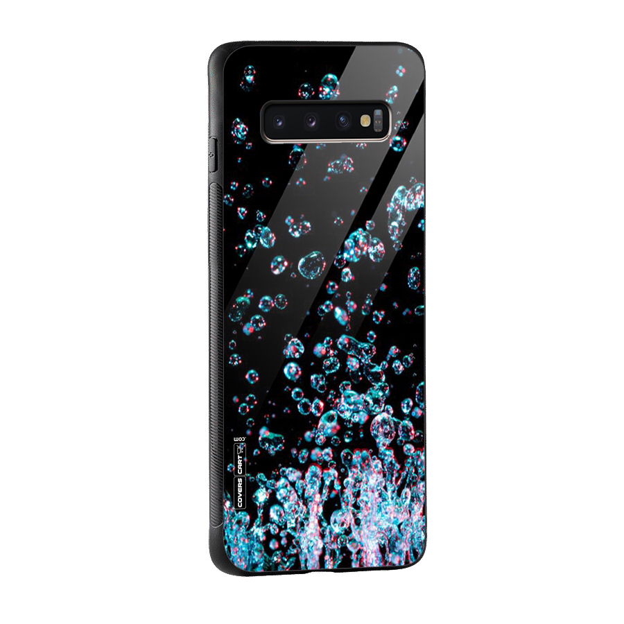 Water Droplets Glass Back Case for Galaxy S10 Plus