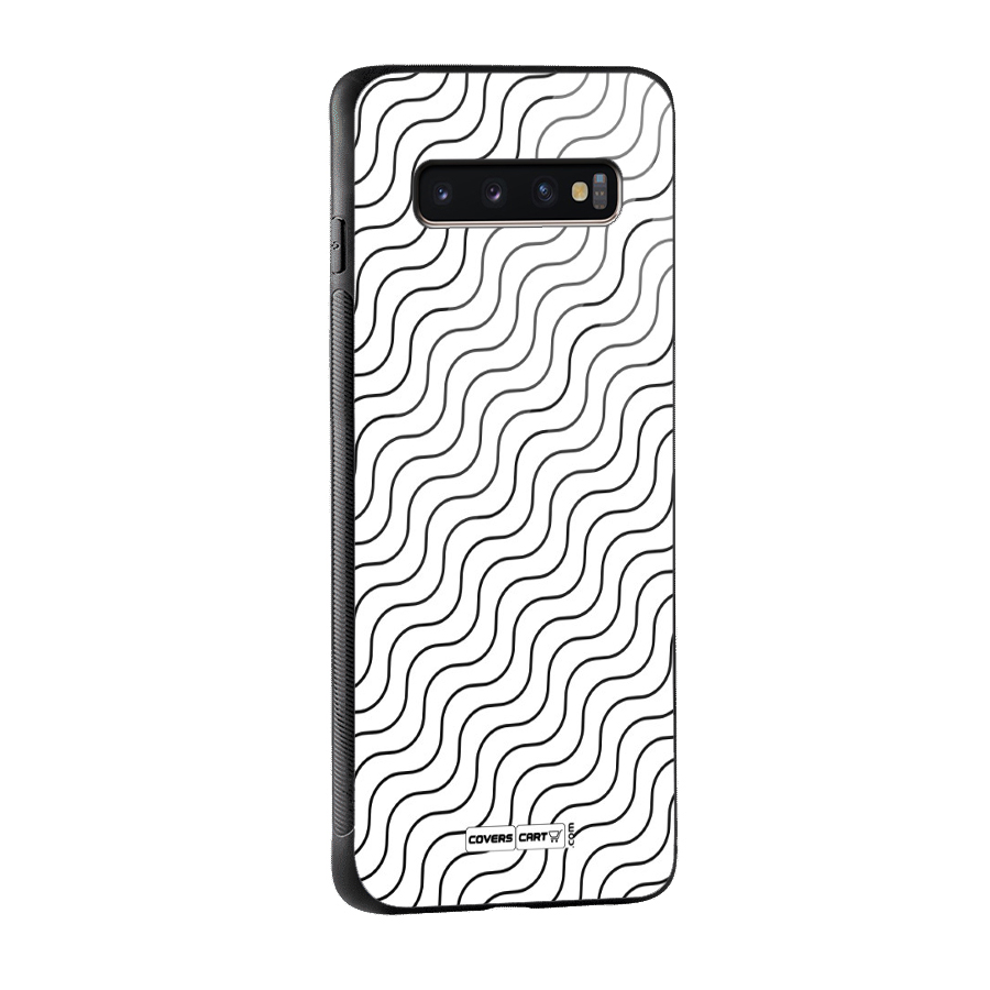 Wavy Pattern Glass Back Case for Galaxy S10 Plus