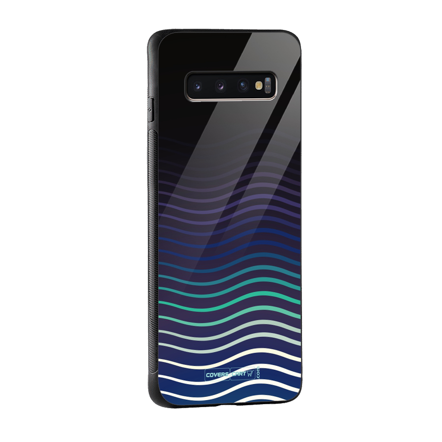 Wavy Stripes Glass Back Case for Galaxy S10 Plus