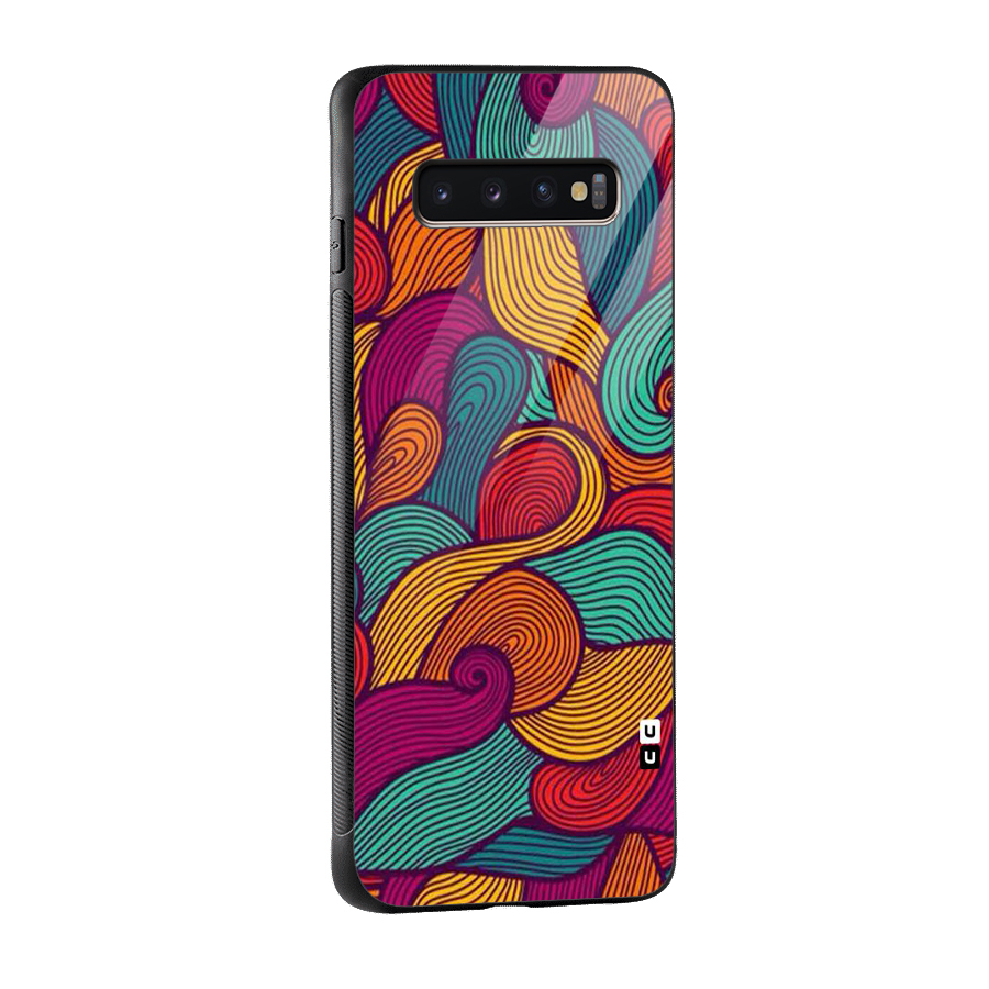Whimsical Colors Glass Back Case for Galaxy S10 Plus