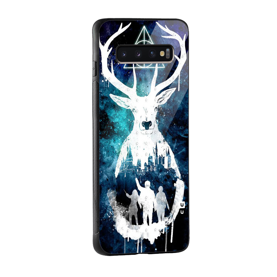 White Deer Glass Back Case for Galaxy S10 Plus