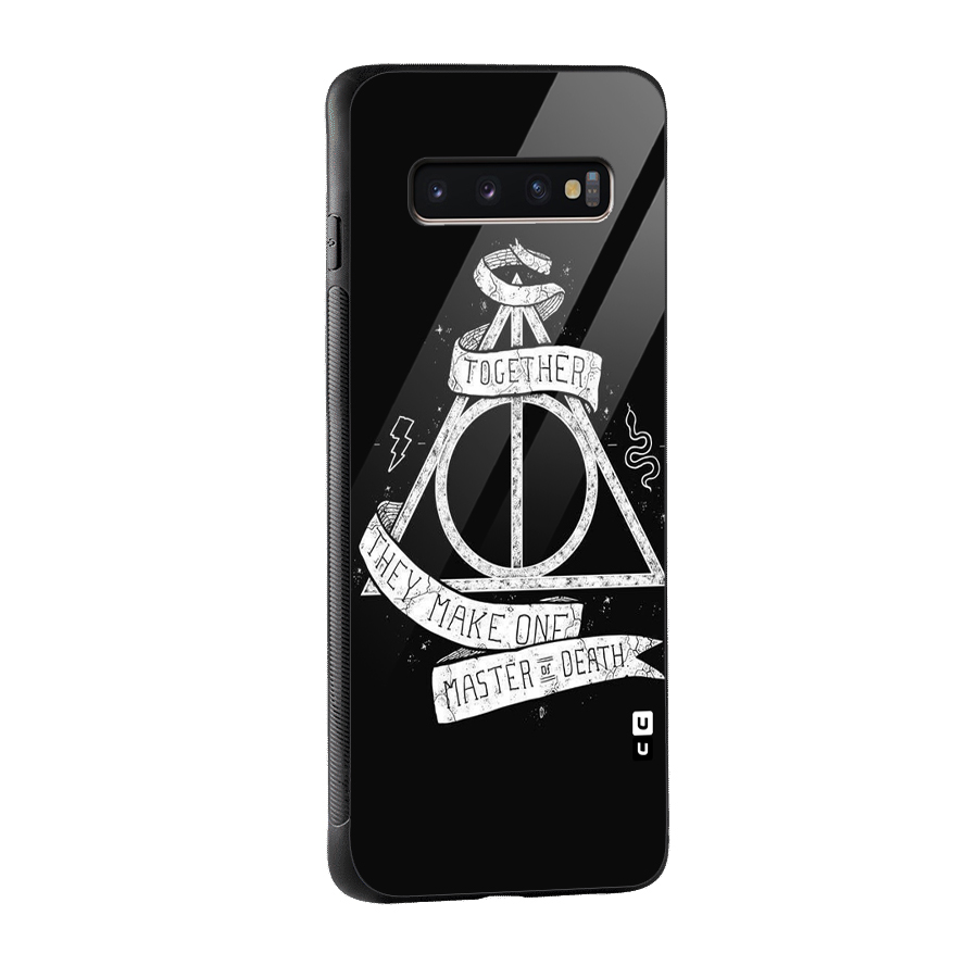 White Ribbon Glass Back Case for Galaxy S10 Plus