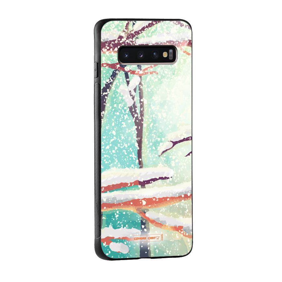 Winter Season Glass Back Case for Galaxy S10 Plus