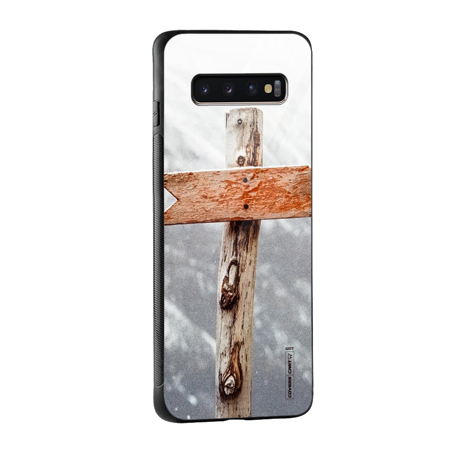 Wood And Snow Glass Back Case for Galaxy S10 Plus