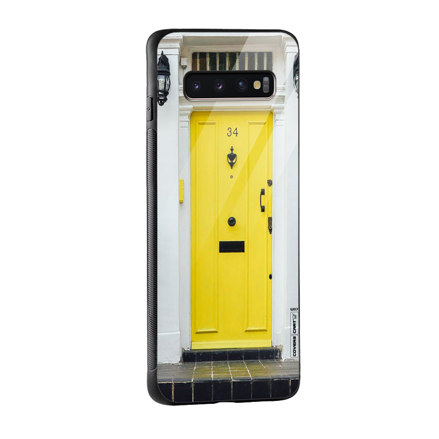 Yellow Door Glass Back Case for Galaxy S10 Plus
