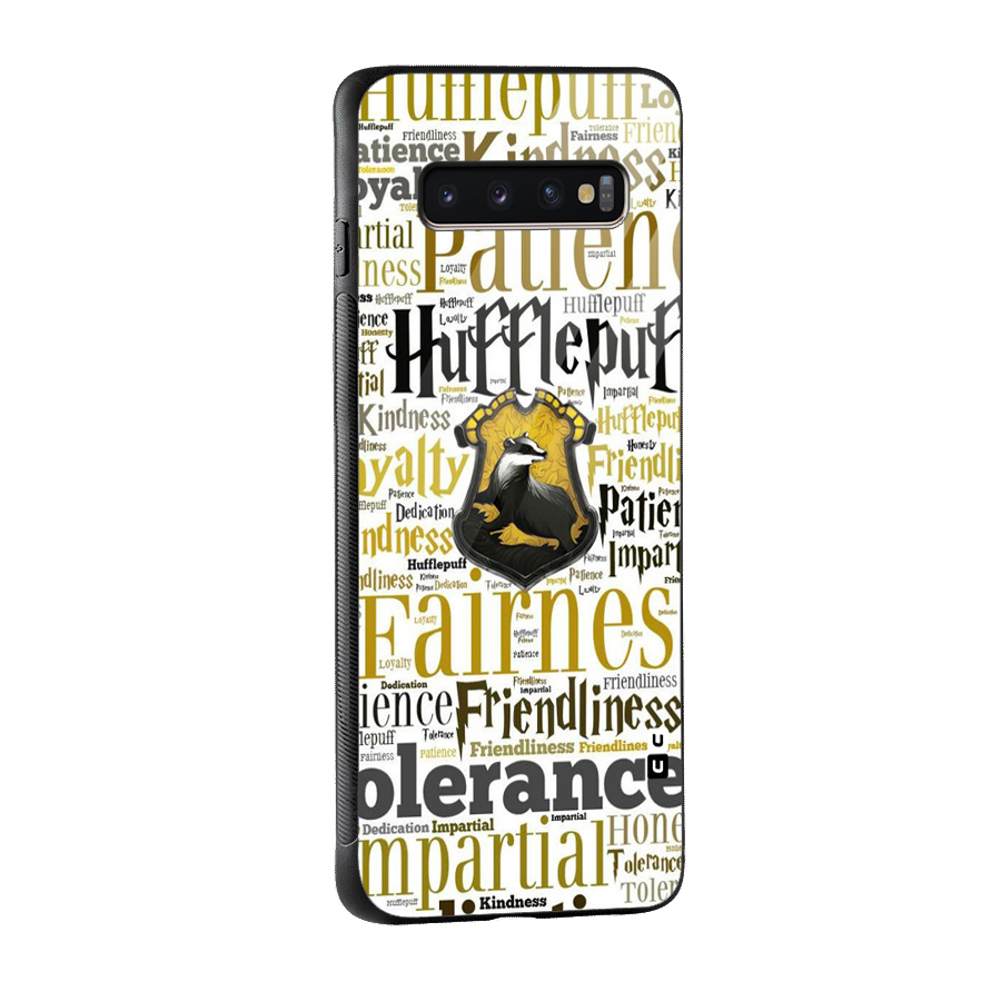Yellow Fairness Glass Back Case for Galaxy S10 Plus