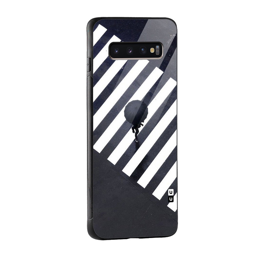Zebra Walking Glass Back Case for Galaxy S10 Plus